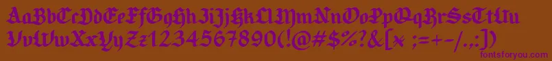 CandlebrightSample Font – Purple Fonts on Brown Background
