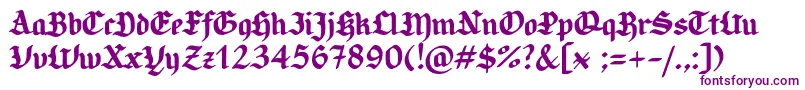 CandlebrightSample-Schriftart – Violette Schriften auf weißem Hintergrund