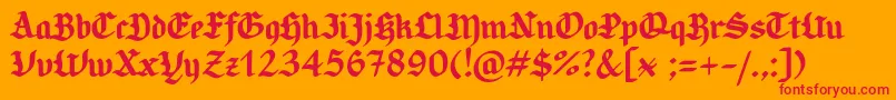 CandlebrightSample Font – Red Fonts on Orange Background
