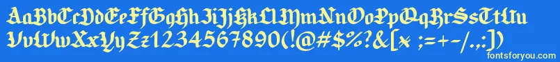 CandlebrightSample Font – Yellow Fonts on Blue Background