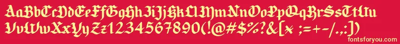CandlebrightSample Font – Yellow Fonts on Red Background