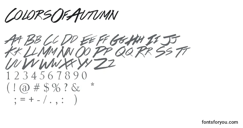 Schriftart ColorsOfAutumn – Alphabet, Zahlen, spezielle Symbole