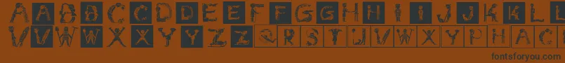 Childrensalphabetinvers Font – Black Fonts on Brown Background