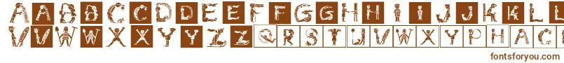Childrensalphabetinvers Font – Brown Fonts on White Background
