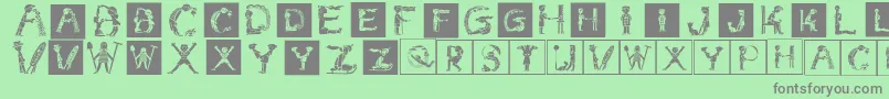 Childrensalphabetinvers Font – Gray Fonts on Green Background