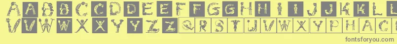 Childrensalphabetinvers Font – Gray Fonts on Yellow Background