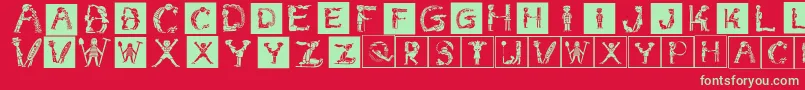 Childrensalphabetinvers Font – Green Fonts on Red Background