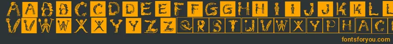Childrensalphabetinvers Font – Orange Fonts on Black Background