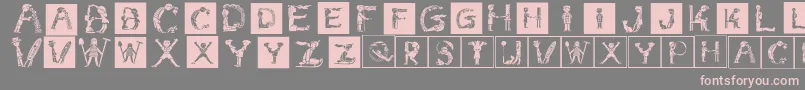Childrensalphabetinvers Font – Pink Fonts on Gray Background