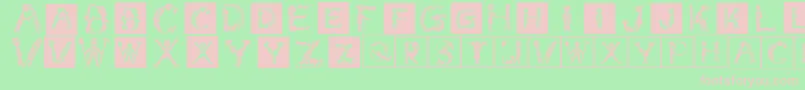 Childrensalphabetinvers Font – Pink Fonts on Green Background