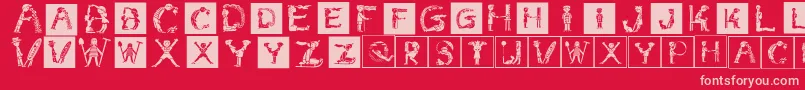 fuente Childrensalphabetinvers – Fuentes Rosadas Sobre Fondo Rojo