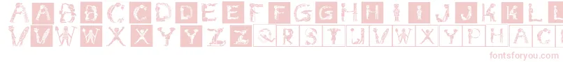 Childrensalphabetinvers-Schriftart – Rosa Schriften