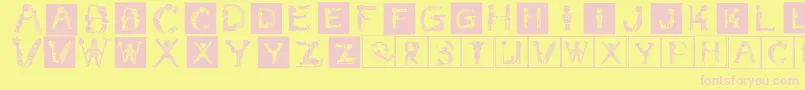 Childrensalphabetinvers Font – Pink Fonts on Yellow Background