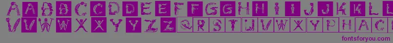 Childrensalphabetinvers Font – Purple Fonts on Gray Background