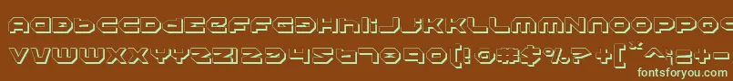 フォントHaloShadow – 緑色の文字が茶色の背景にあります。