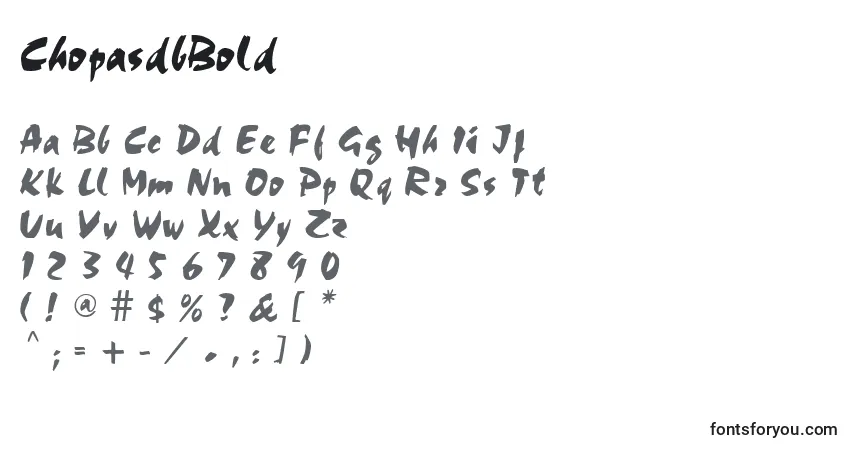 Schriftart ChopasdbBold – Alphabet, Zahlen, spezielle Symbole