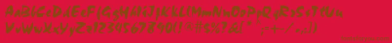 ChopasdbBold-Schriftart – Braune Schriften auf rotem Hintergrund