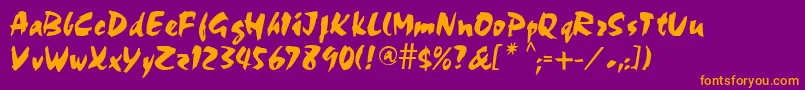 ChopasdbBold Font – Orange Fonts on Purple Background