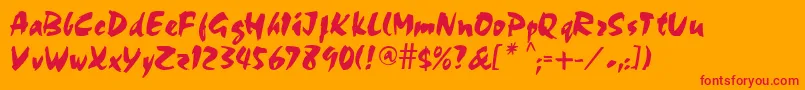 ChopasdbBold-Schriftart – Rote Schriften auf orangefarbenem Hintergrund