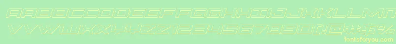 Phoenicia3Dital Font – Yellow Fonts on Green Background