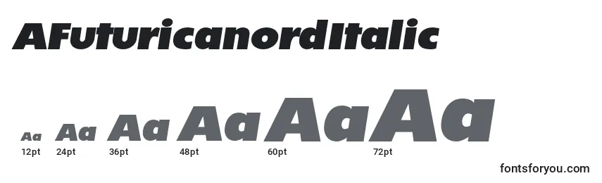 Размеры шрифта AFuturicanordItalic