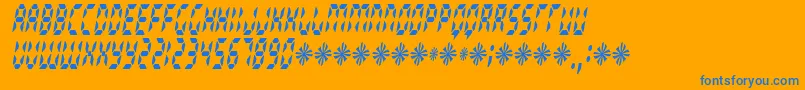 Radioland ffy-Schriftart – Blaue Schriften auf orangefarbenem Hintergrund