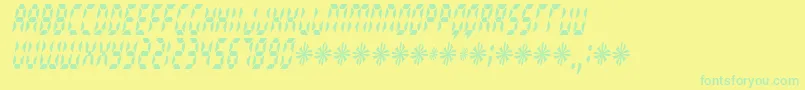 Radioland ffy Font – Green Fonts on Yellow Background