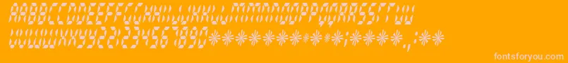 Radioland ffy-Schriftart – Rosa Schriften auf orangefarbenem Hintergrund