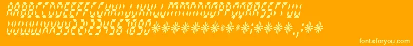 Radioland ffy Font – Yellow Fonts on Orange Background