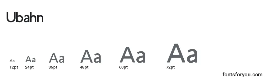 sizes of ubahn font, ubahn sizes