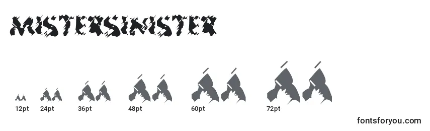 sizes of mistersinister font, mistersinister sizes