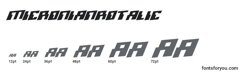 sizes of micronianrotalic font, micronianrotalic sizes