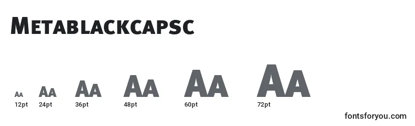 sizes of metablackcapsc font, metablackcapsc sizes