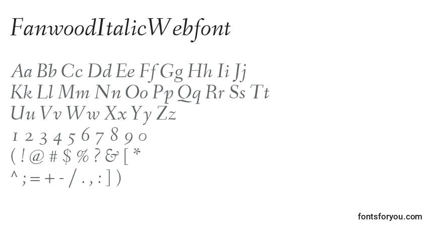 characters of fanwooditalicwebfont font, letter of fanwooditalicwebfont font, alphabet of  fanwooditalicwebfont font
