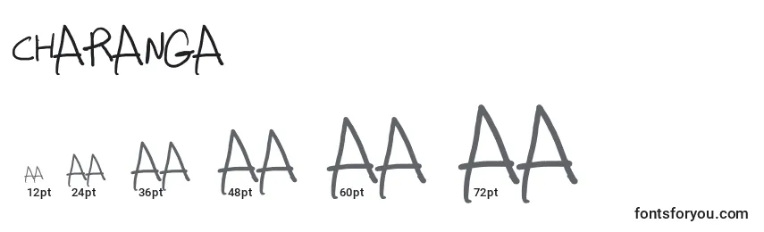 sizes of charanga font, charanga sizes