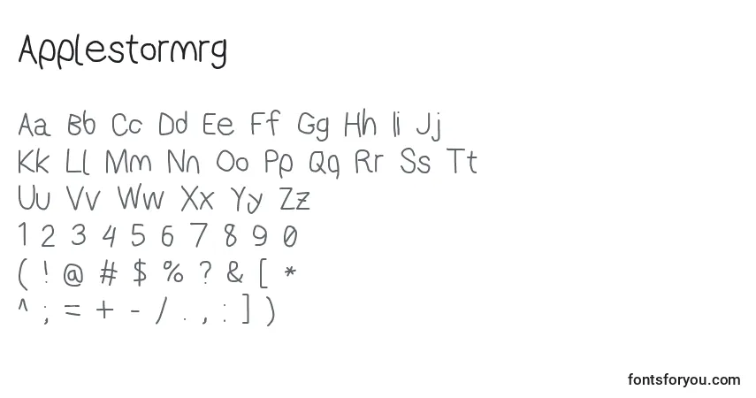 characters of applestormrg font, letter of applestormrg font, alphabet of  applestormrg font