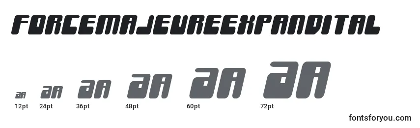 sizes of forcemajeureexpandital font, forcemajeureexpandital sizes