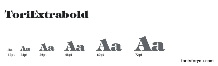 sizes of toriextrabold font, toriextrabold sizes