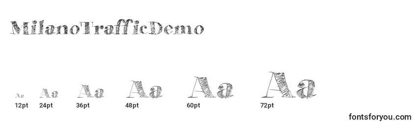 sizes of milanotrafficdemo font, milanotrafficdemo sizes