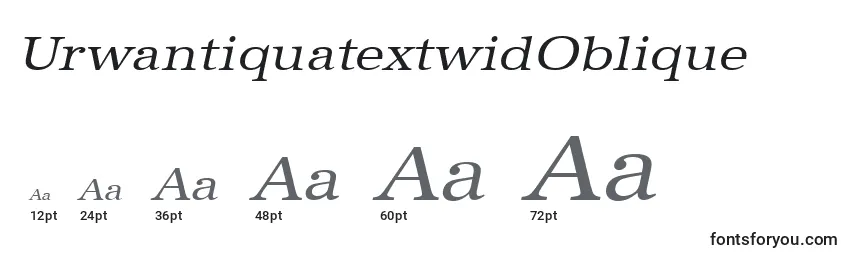 sizes of urwantiquatextwidoblique font, urwantiquatextwidoblique sizes