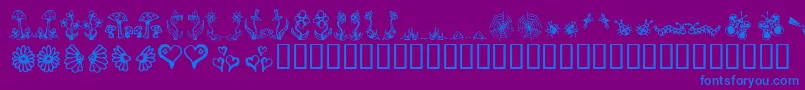 フォントGardd – 紫色の背景に青い文字