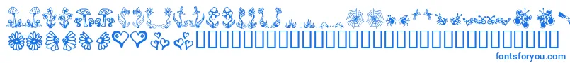 Шрифт Gardd – синие шрифты на белом фоне