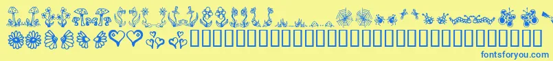 Czcionka Gardd – niebieskie czcionki na żółtym tle