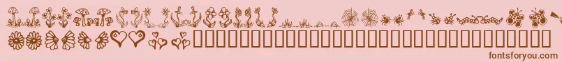 Gardd-fontti – ruskeat fontit vaaleanpunaisella taustalla