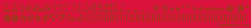 Czcionka Gardd – brązowe czcionki na czerwonym tle