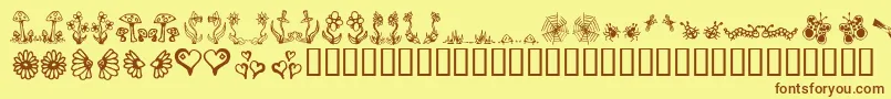 Gardd-fontti – ruskeat fontit keltaisella taustalla