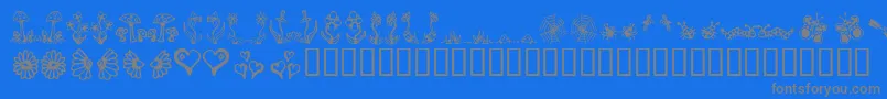 Gardd-fontti – harmaat kirjasimet sinisellä taustalla
