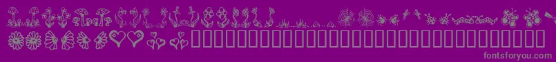 Gardd-fontti – harmaat kirjasimet violetilla taustalla