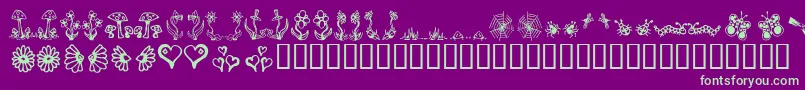 フォントGardd – 紫の背景に緑のフォント