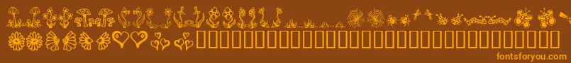 Gardd-fontti – oranssit fontit ruskealla taustalla